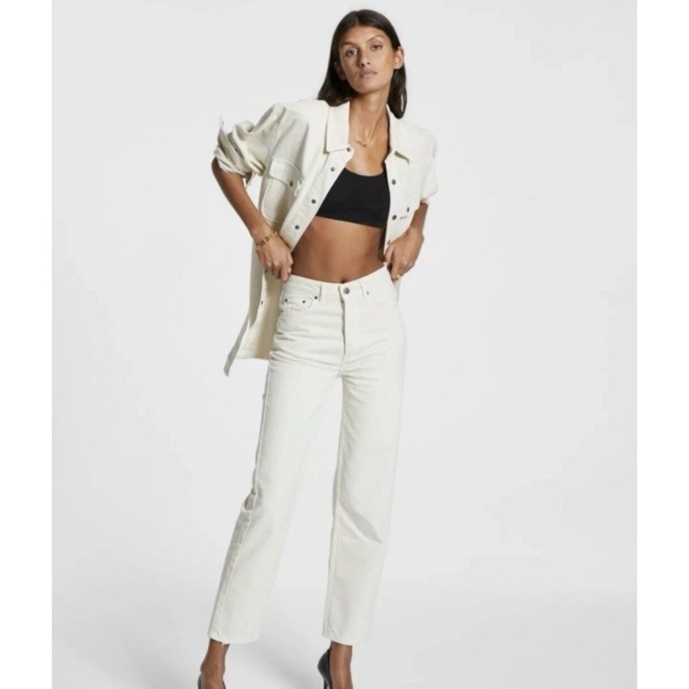 Ksubi Brooklyn Jean Womens 25 Off White Acubi Relaxed Straight Leg Mallow Ankle